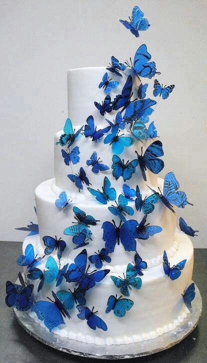 bolo borboleta Azul