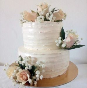 bolo de casamento simples Glacê