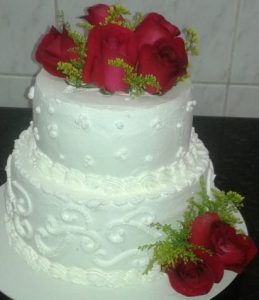 bolo de casamento simples Glacê