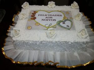 bolo de casamento simples Quadrado