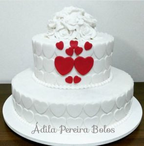 bolo de casamento simples 2 Andares