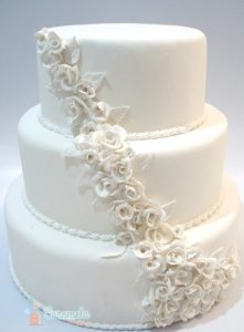 bolo de casamento simples 3 Andares