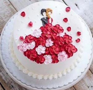 bolo de casamento simples Vermelho e branco