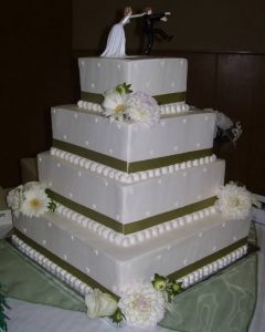 bolo de casamento quadrado