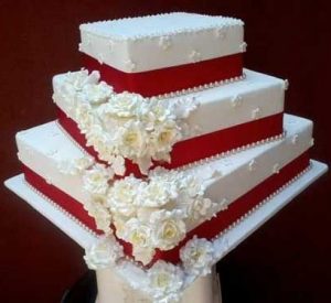 bolo de casamento quadrado