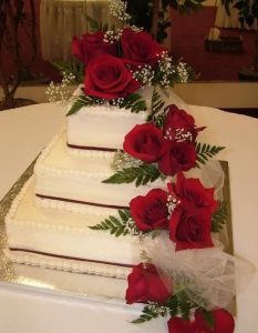 bolo de casamento quadrado