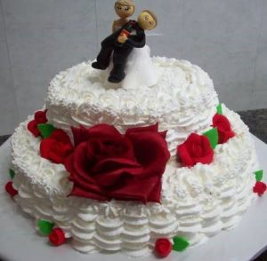 bolo de casamento redondo