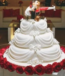 bolo de casamento redondo