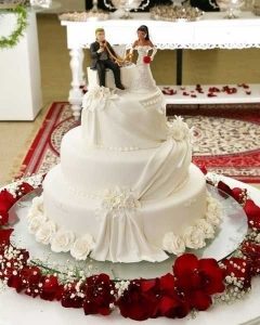 bolo de casamento redondo