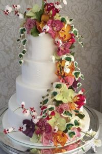 bolo de casamento com flores