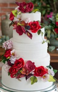 bolo de casamento com flores