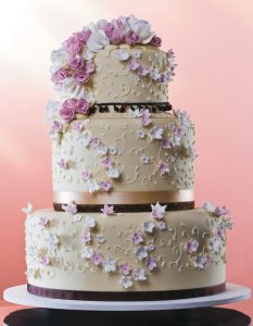 bolo de casamento com flores