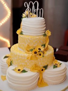 bolo de casamento girassol