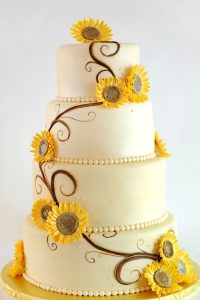 bolo de casamento girassol