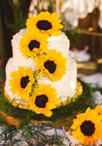 bolo de casamento girassol