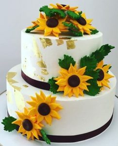 bolo de casamento girassol