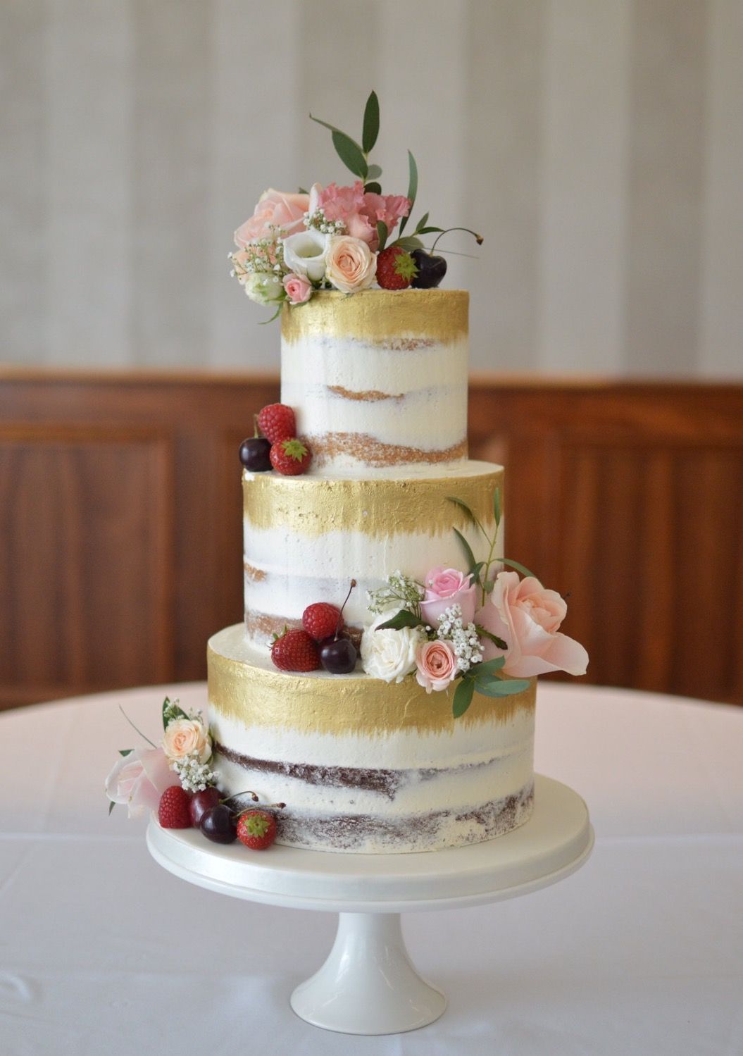 bolo de casamento rustico Chic
