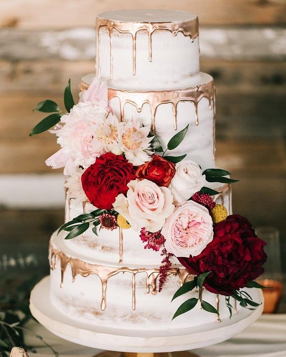 bolo de casamento rustico Chic