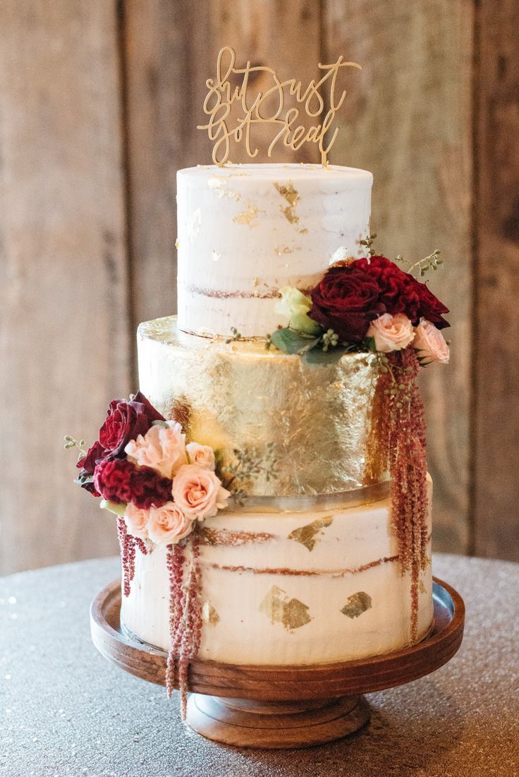 bolo de casamento rustico Chic