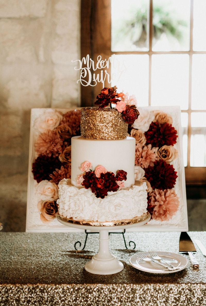 bolo de casamento rustico Chic