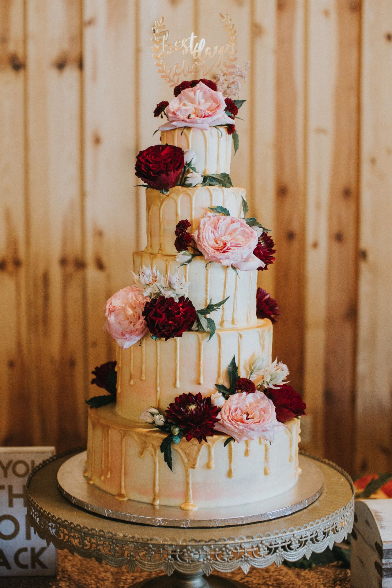 bolo de casamento rustico Chic