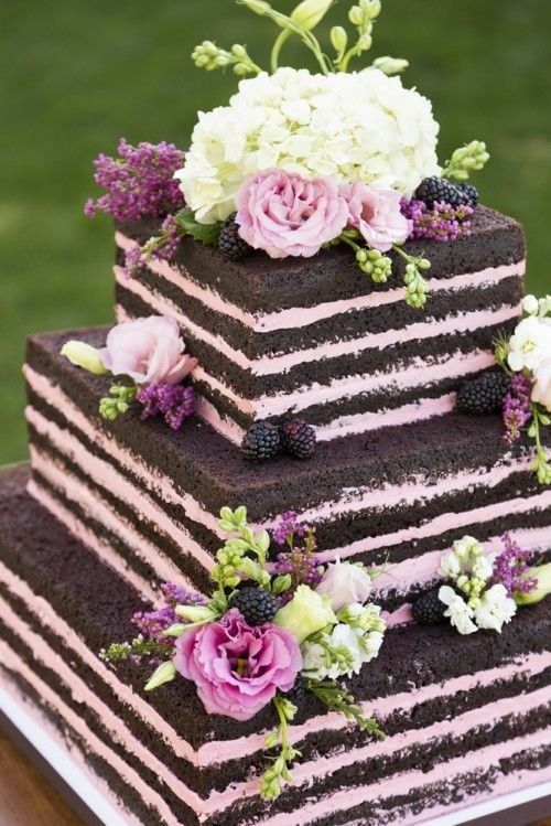 bolo de casamento rustico Quadrado