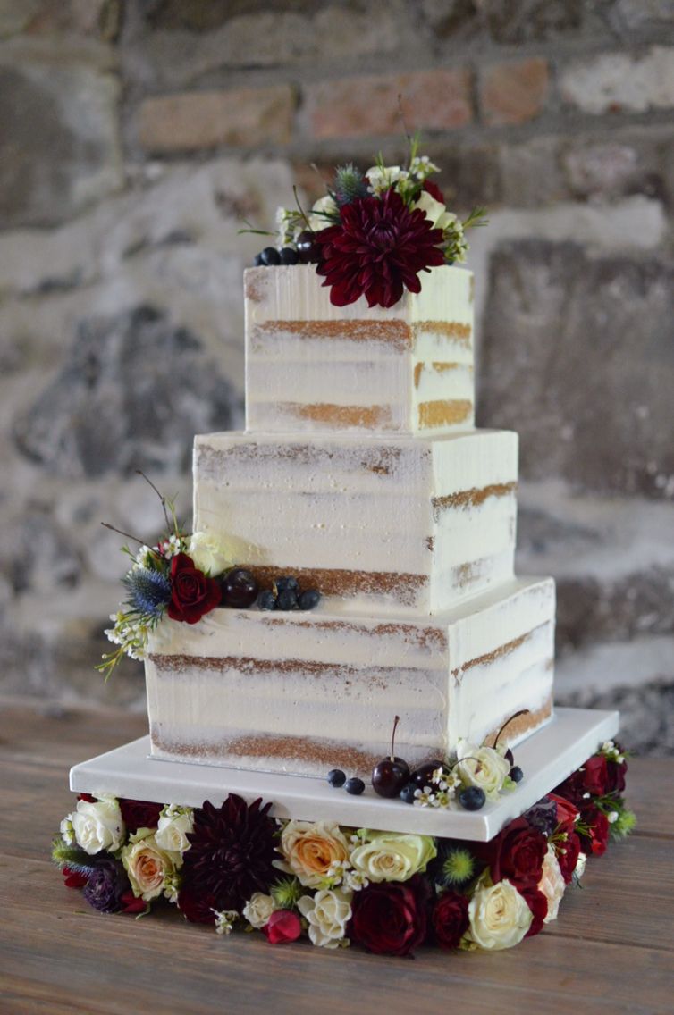 bolo de casamento rustico Quadrado