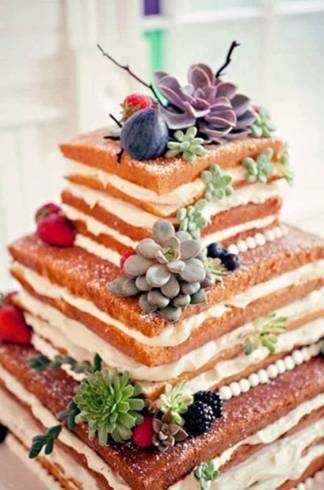 bolo de casamento rustico Quadrado