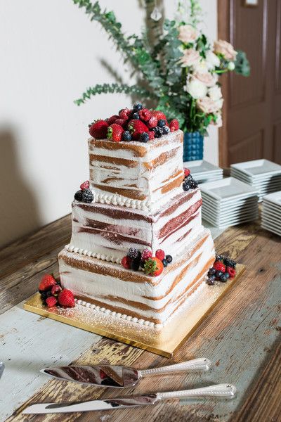 bolo de casamento rustico Quadrado