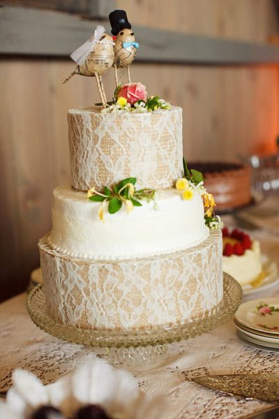 bolo de casamento rustico Romântico