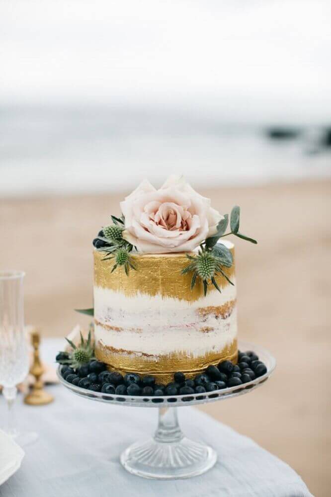 bolo de casamento rustico Simples