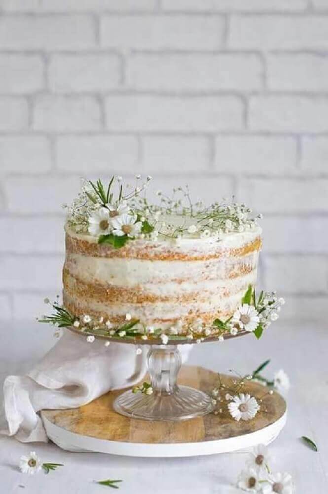 bolo de casamento rustico Simples