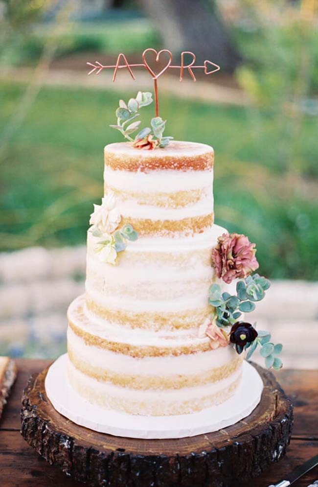 bolo de casamento rustico Topo