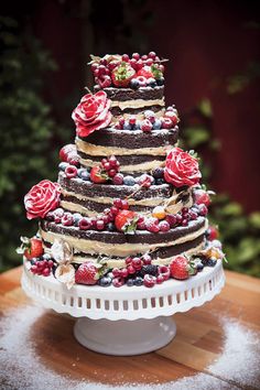 bolo de casamento rustico Com Flores