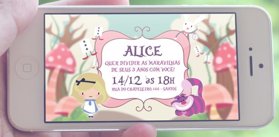 convite alice no país das maravilhas On line