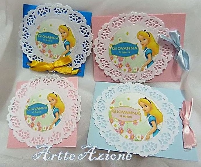 convite alice no país das maravilhas Scrap