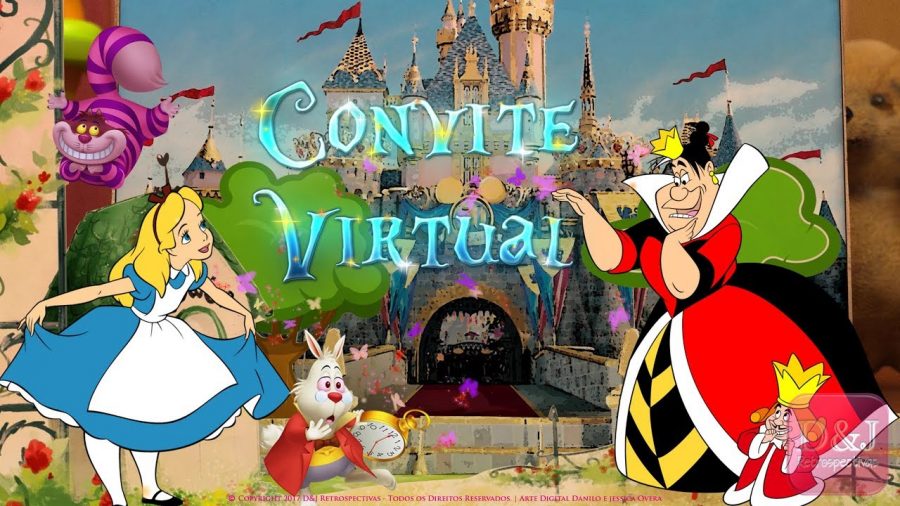 convite alice no país das maravilhas Virtual