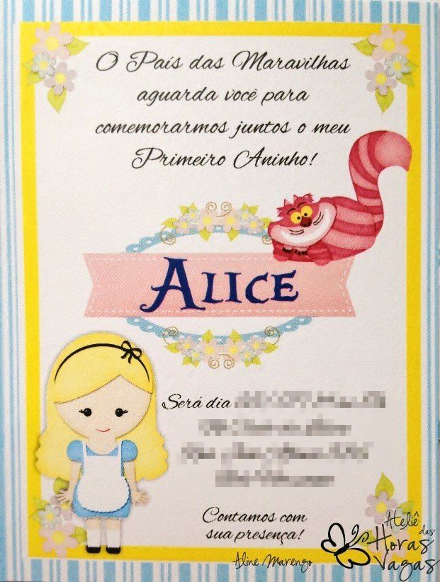 convite alice no país das maravilhas Virtual