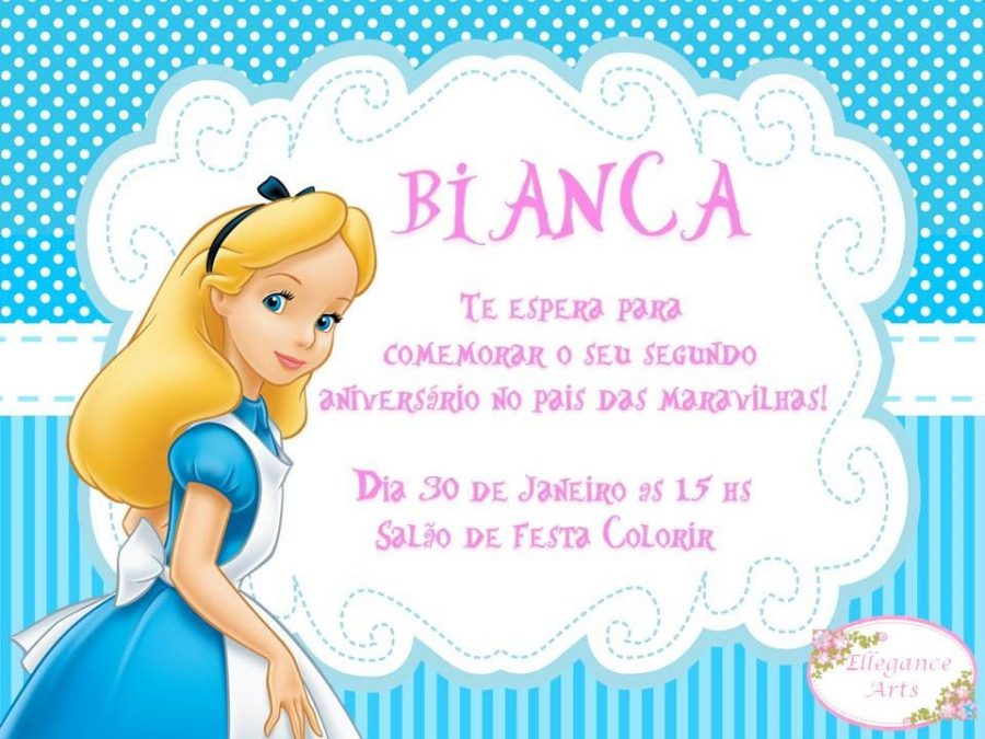 convite alice no país das maravilhas Virtual