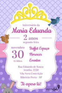 convite aniversário infantil Feminino