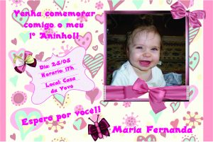 convite aniversário infantil Feminino