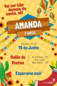 convite aniversário infantil Feminino
