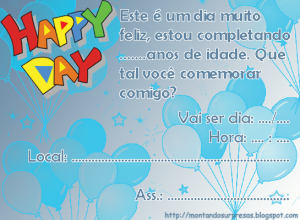 convite aniversário infantil Editável