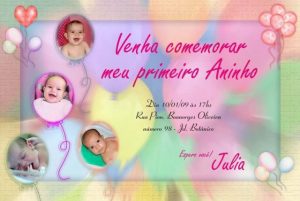 convite aniversário infantil Personalizado