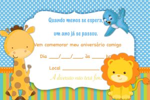 convite aniversário infantil Editável