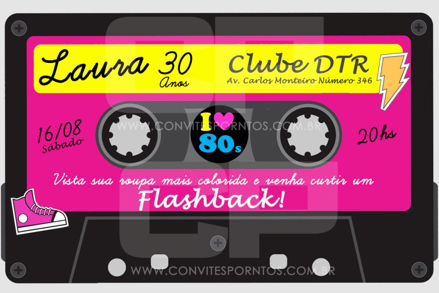 convite anos 80 Aniversário