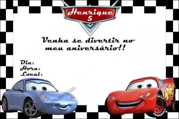 convite carros Editar