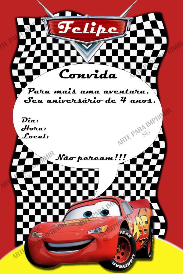 convite carros Editar