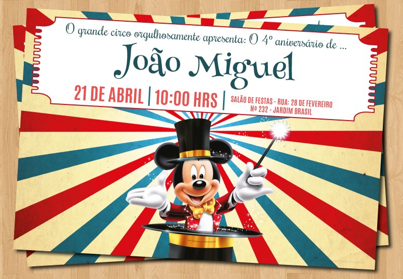 convite circo Mickey