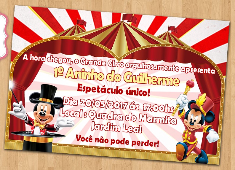convite circo Mickey